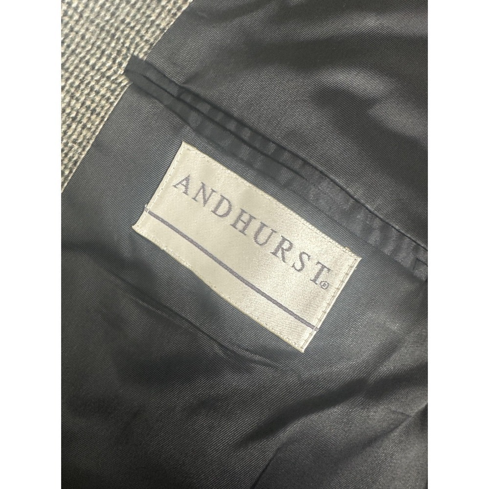 Andhurst Blazer Mens 46L Brown Houndstooth Two Button Notch Lapel Single Vent - Picture 8 of 13